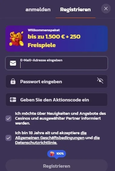 Coolzino Casino registrieren
